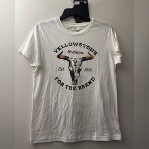 White Yellowstone Graphic T-Shirt